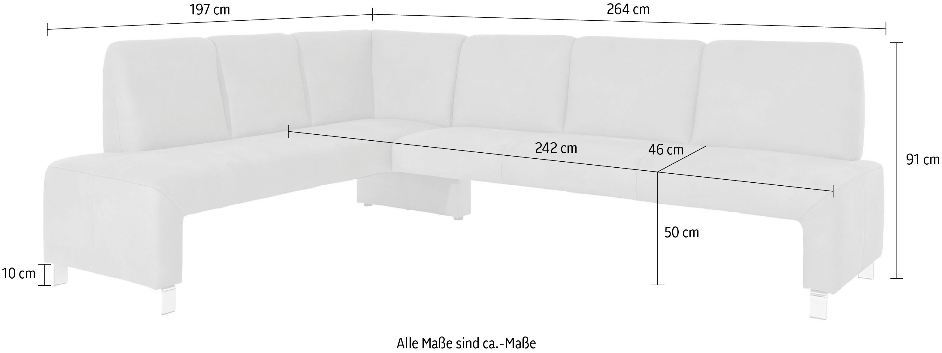 exxpo - sofa fashion Eckbank Intenso, modern, 263/198 cm (B/T), hohe Bodenfreiheit, frei im Raum stellbar, hoher Sitzkomfort – Bild 4 von 5