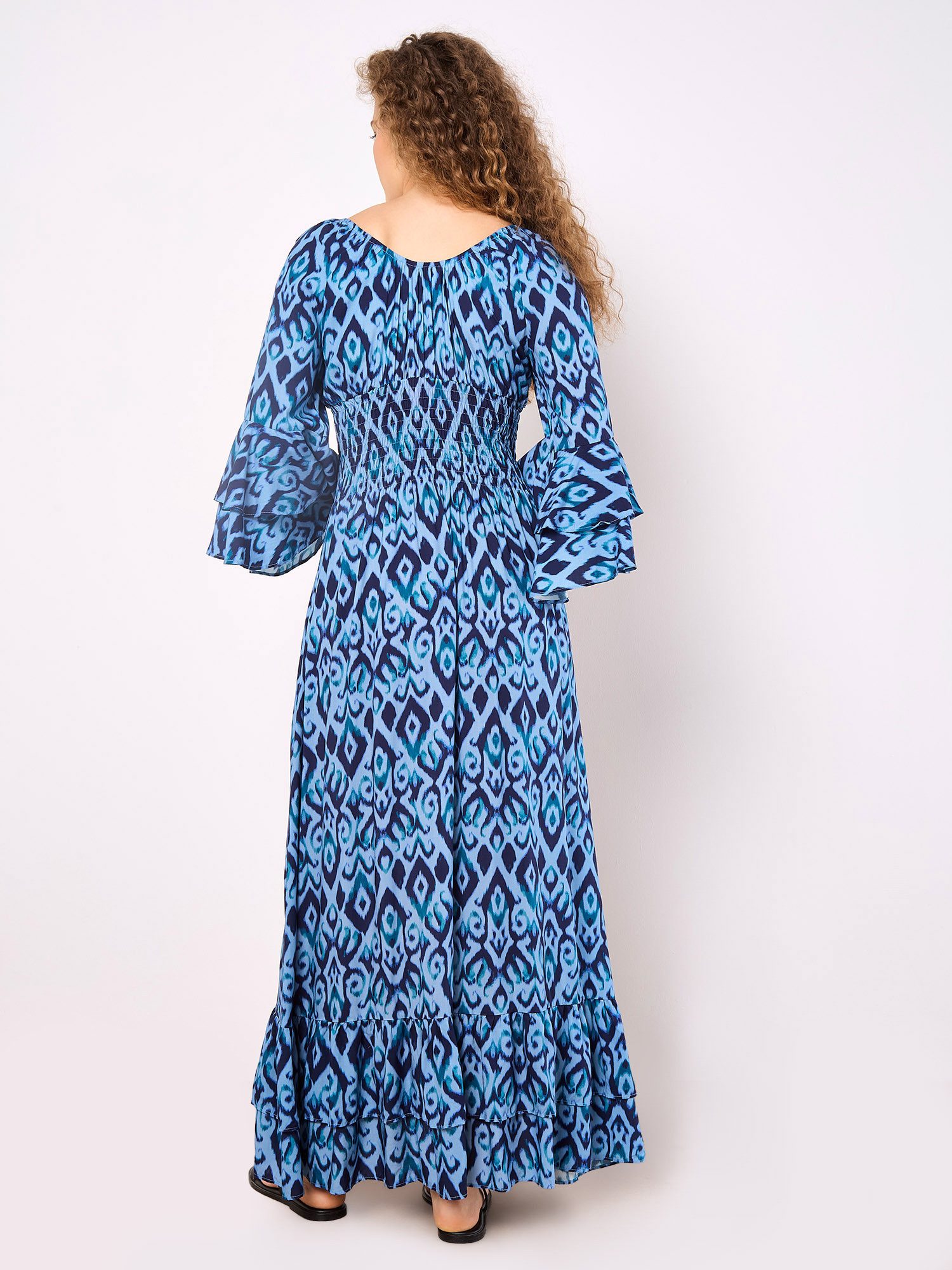 Apricot Maxikleid Swirl Smock Maxikleid mit Rüschenärmeln günstig online kaufen