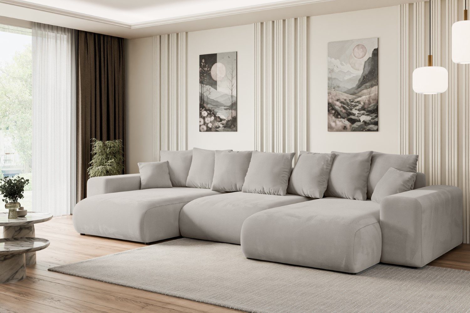 ALTDECOR Wohnlandschaft ESKAR-U, Couch mit Schlaffunktion, Wohnzimmer - Wohnlandschaft, Corner Sofa Bett Eckcouch Couch L-Form Schlafcouch Ausziehbar
