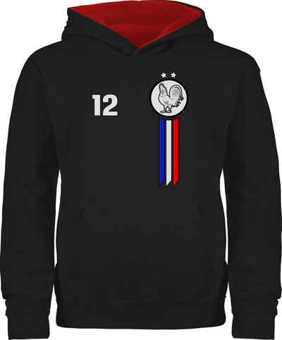 Shirtracer Hoodie 12. Mann Frankreich Emblem 2024 Fussball EM Fanartikel Kinder
