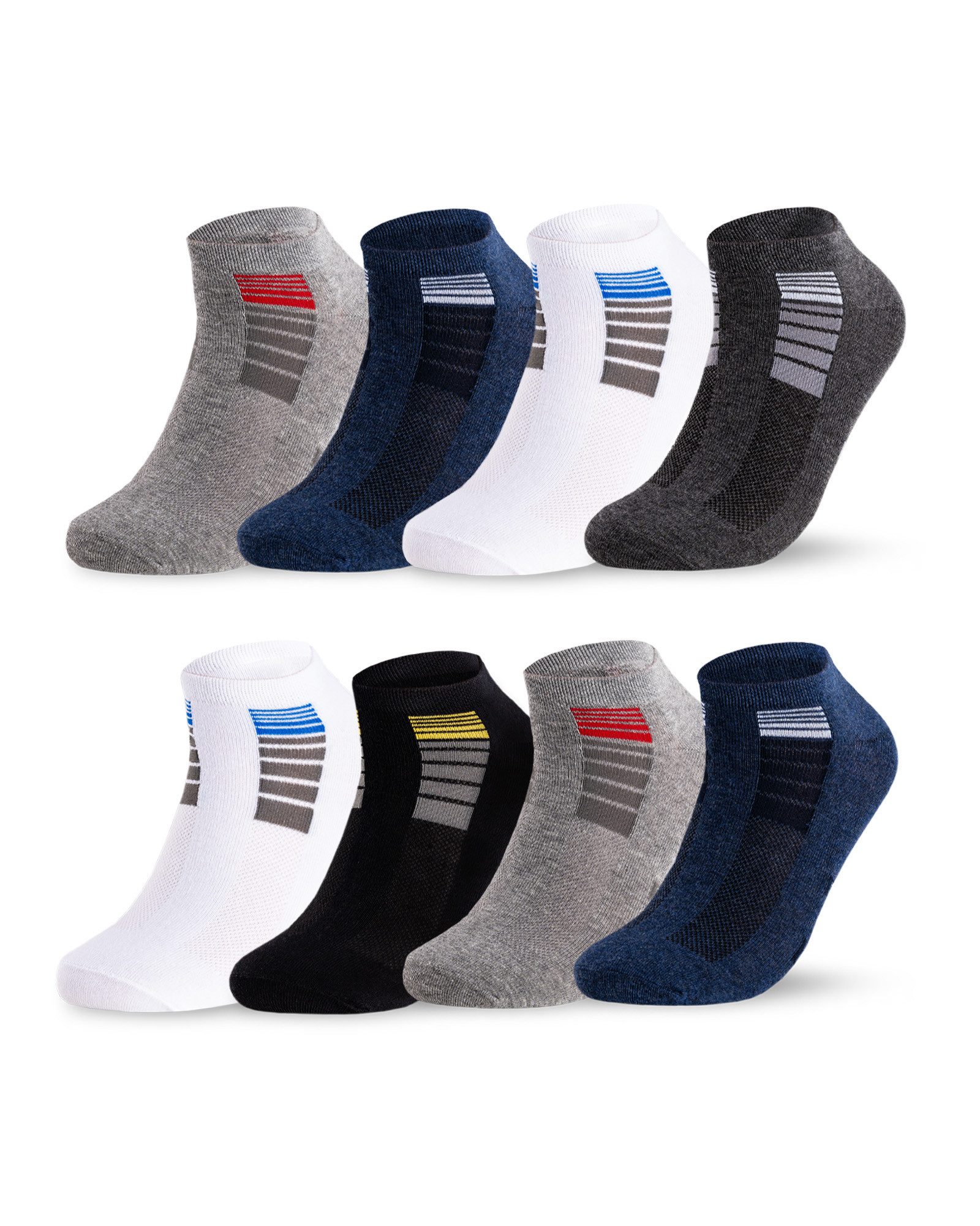 sockenkauf24 Sneakersocken 8, 12 oder 20 Paar Sneaker Socken SPORT (39-42, 8-Paar, 16735) Socken Damen & Herren Sportsocken - WP