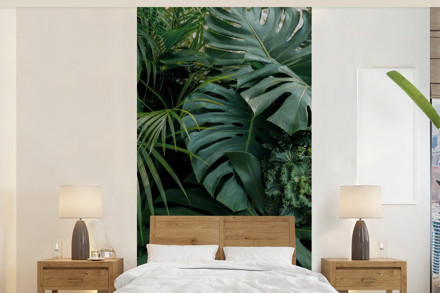 Dschungel - Fototapete Vliestapete - Pflanzen (2 Wohnzimmer MuchoWow für Tropisch, Schlafzimmer St), Küche, Blätter Fototapete Matt, bedruckt, -