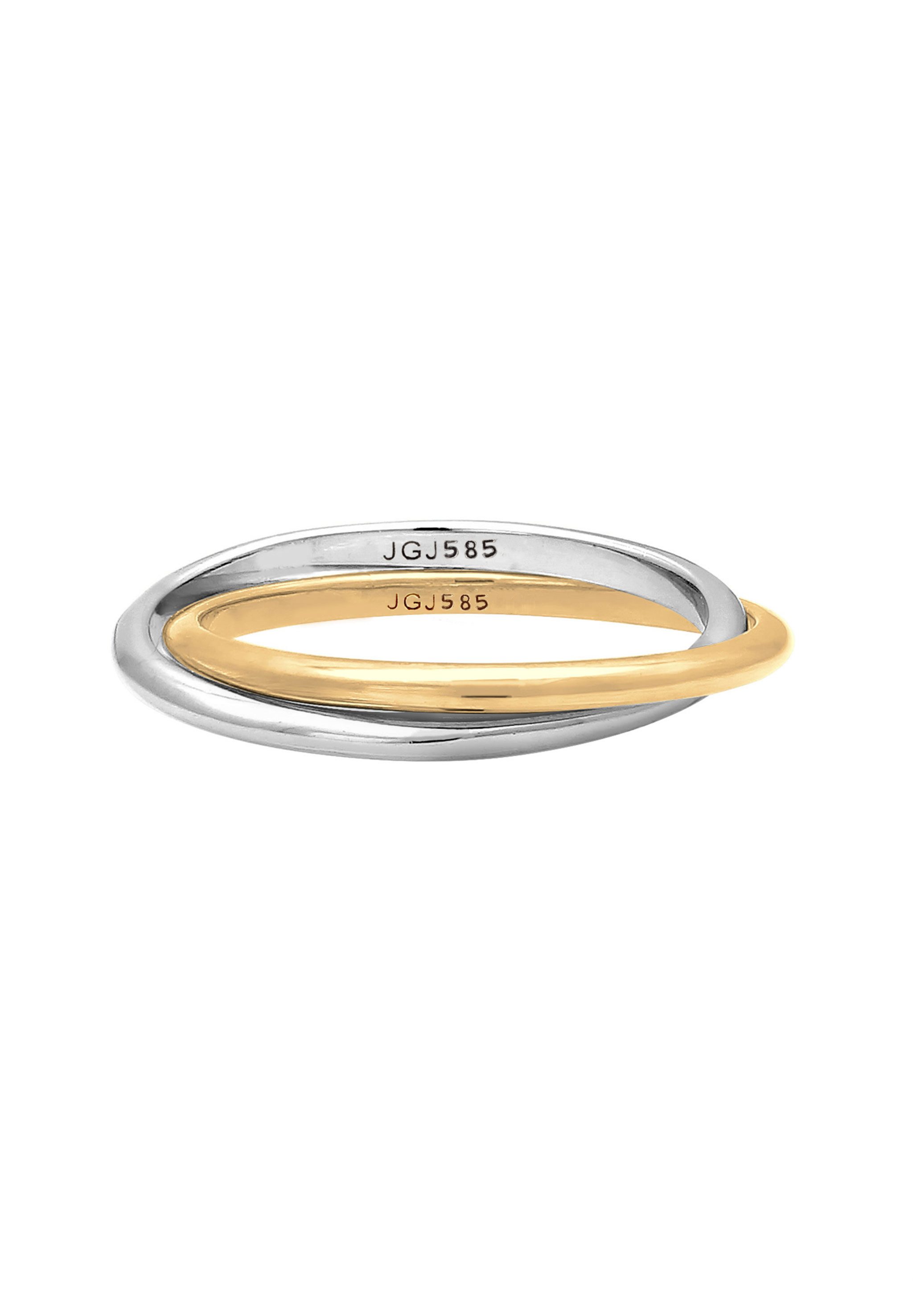 Elli Premium Fingerring Wickelring Bi-Color Zeitlos 585 Gelbgold Weißgold günstig online kaufen