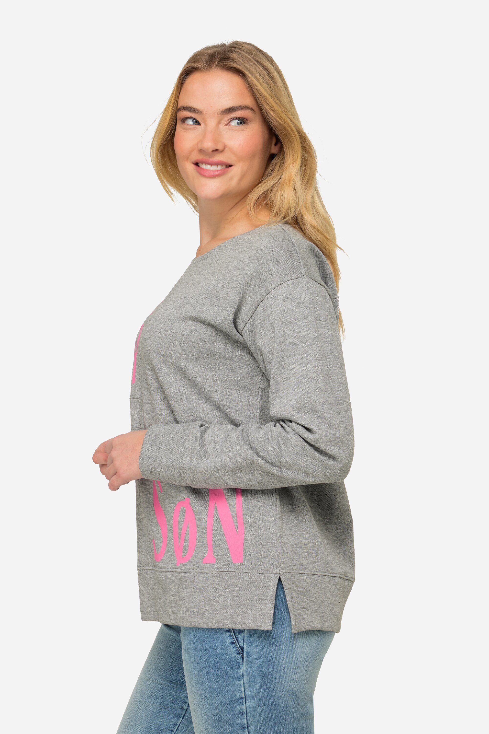 Laurasøn Sweatshirt Sweatshirt oversized Patchlook mit Print