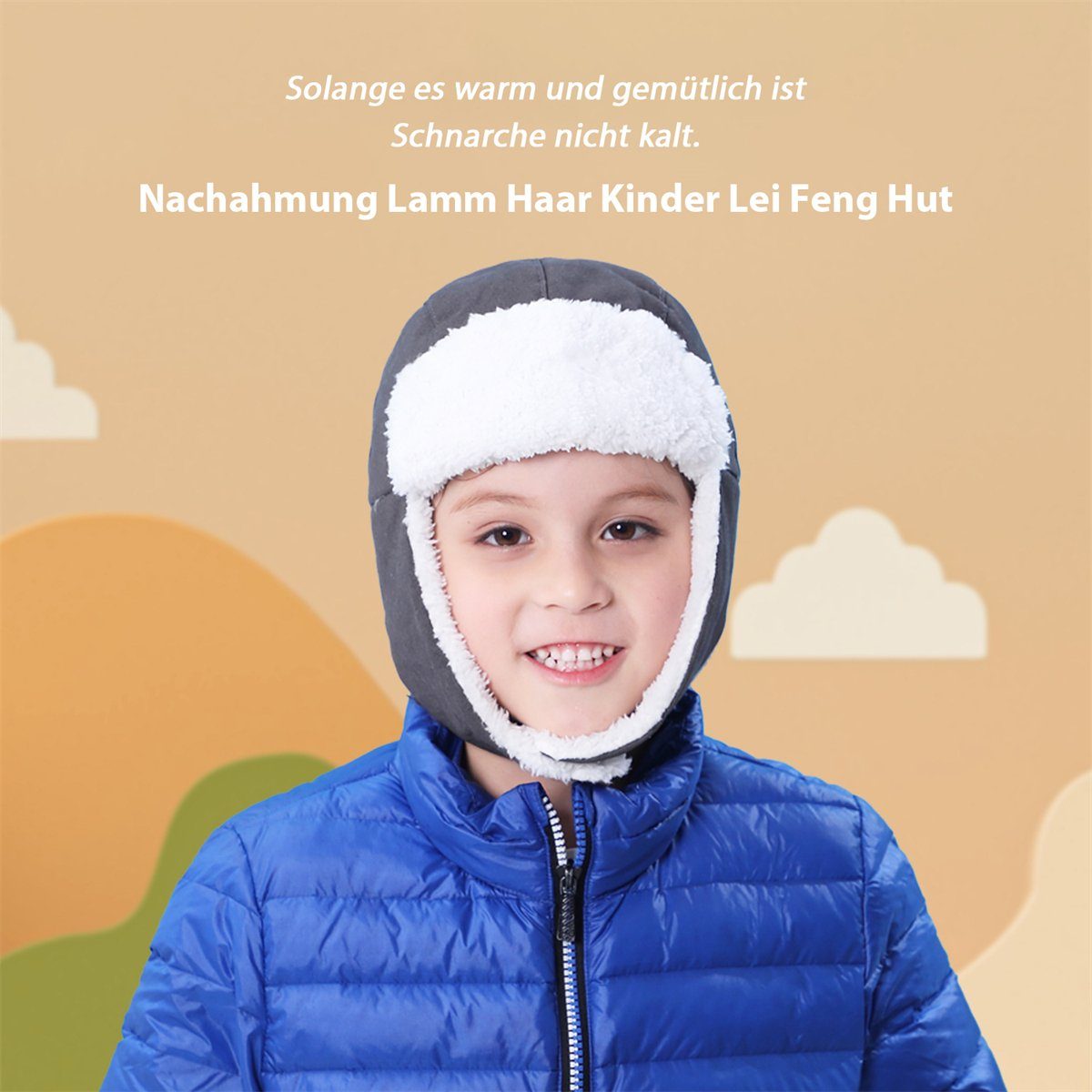 verdickter grau Discaver Skimütze Feng-Hut Lei (1 Stück) Kinder für Kältebeständiger,