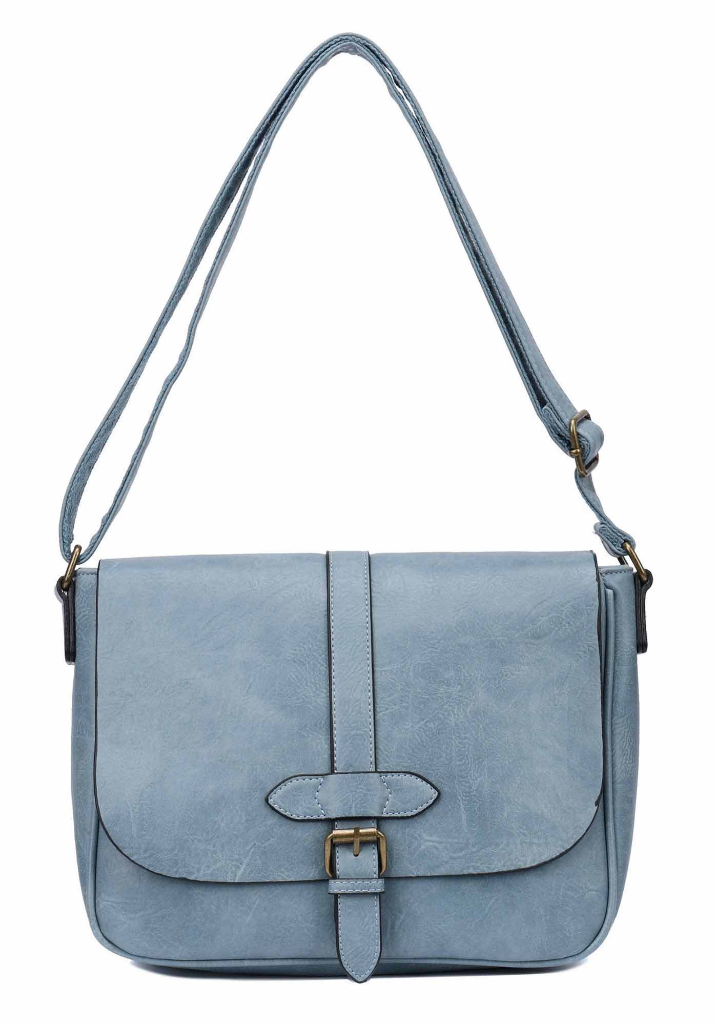 ITALYSHOP24 Schultertasche Damen Tasche Messenger Crossbody Überschlagtasch günstig online kaufen