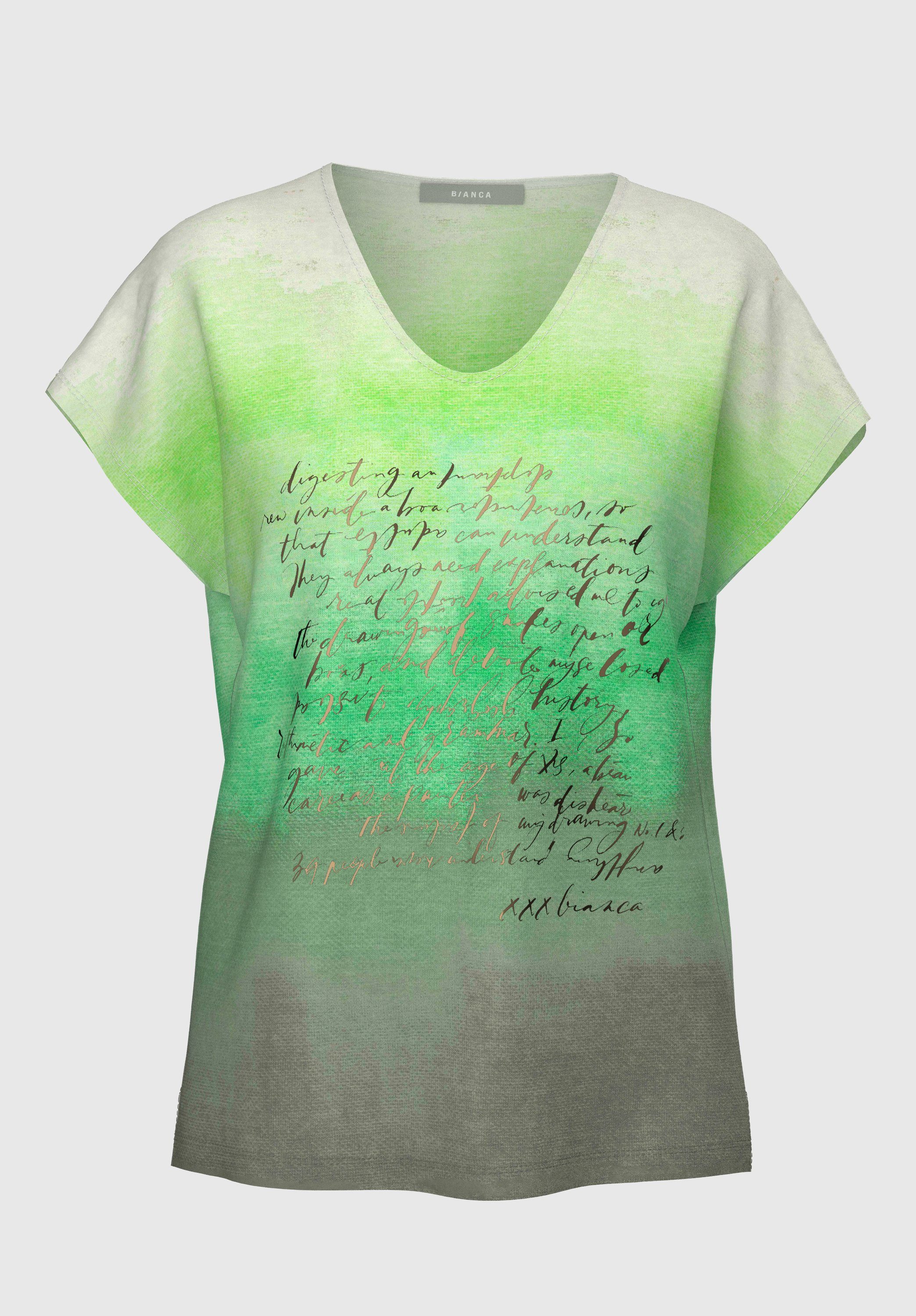 bianca Print-Shirt mit JULIE Trendfarben absoluten Frontmotiv mix coolem green in