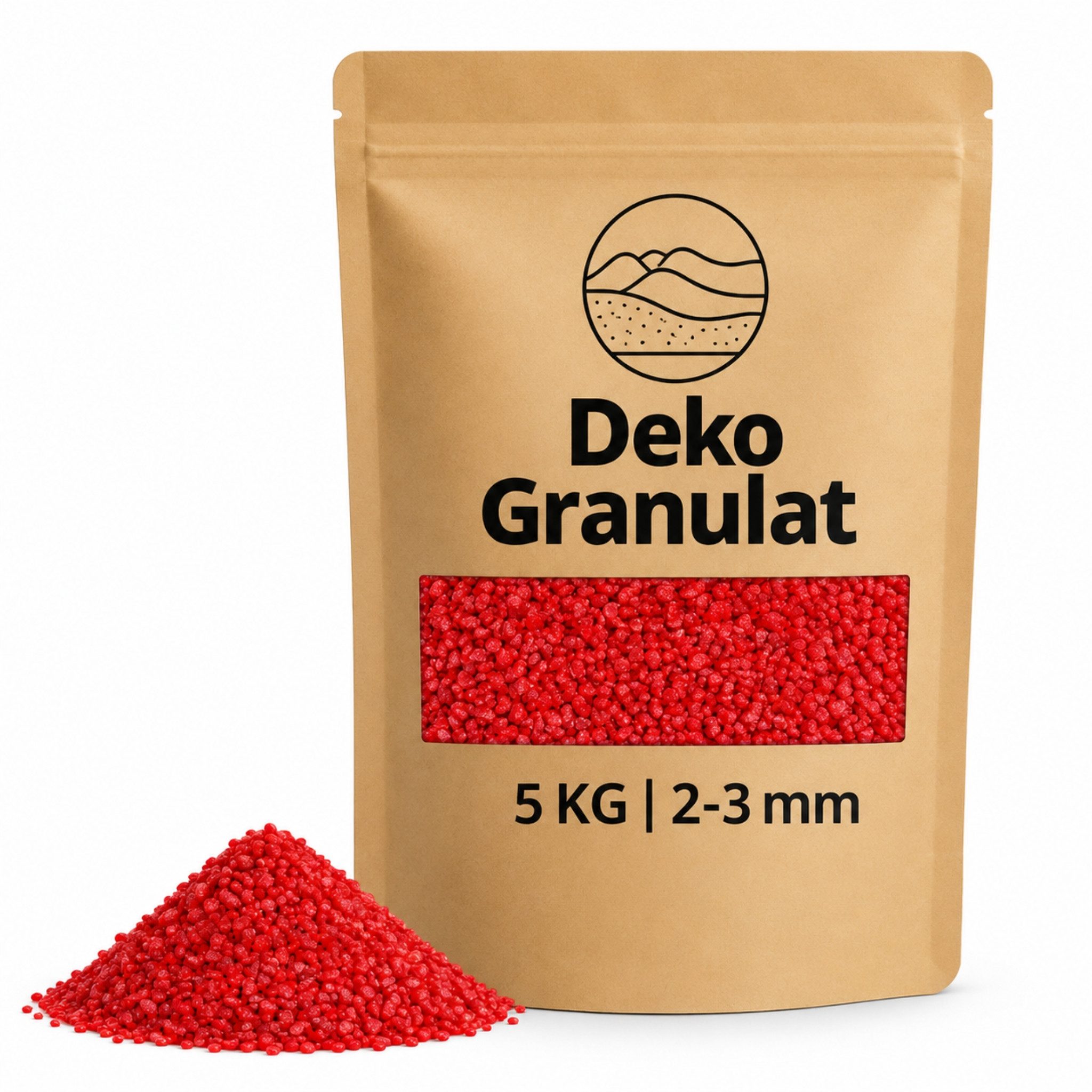 matches21 HOME & HOBBY Dekosand Deko-Granulat rot Ø 2 - 3 mm als Gläser, Vasen Streudeko (1-St), 5 kg grober Deko-Sand aus bunten Steinchen