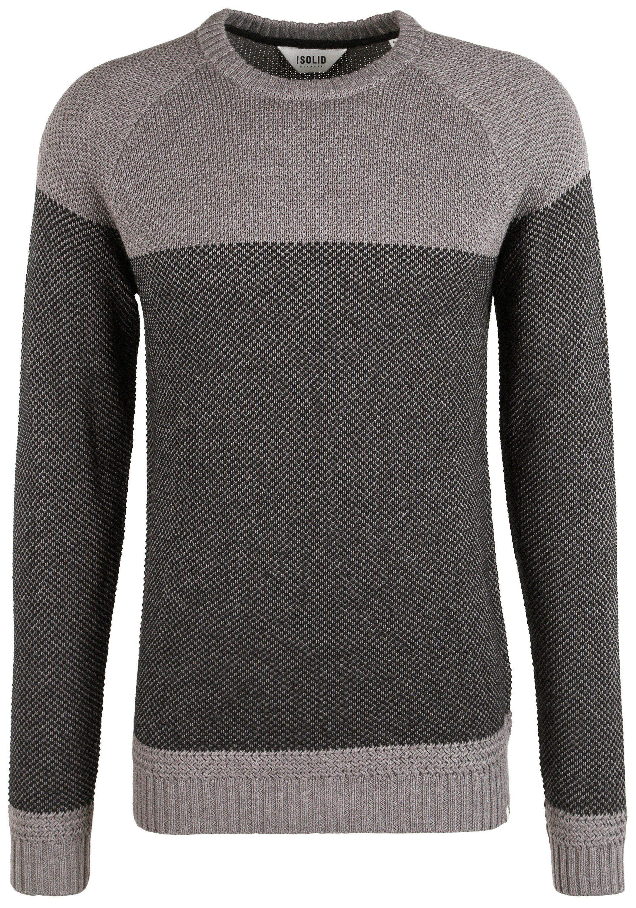 Mid Grey SDRapel !Solid aus Strickpulli (184005) Strickpullover Grobstrick