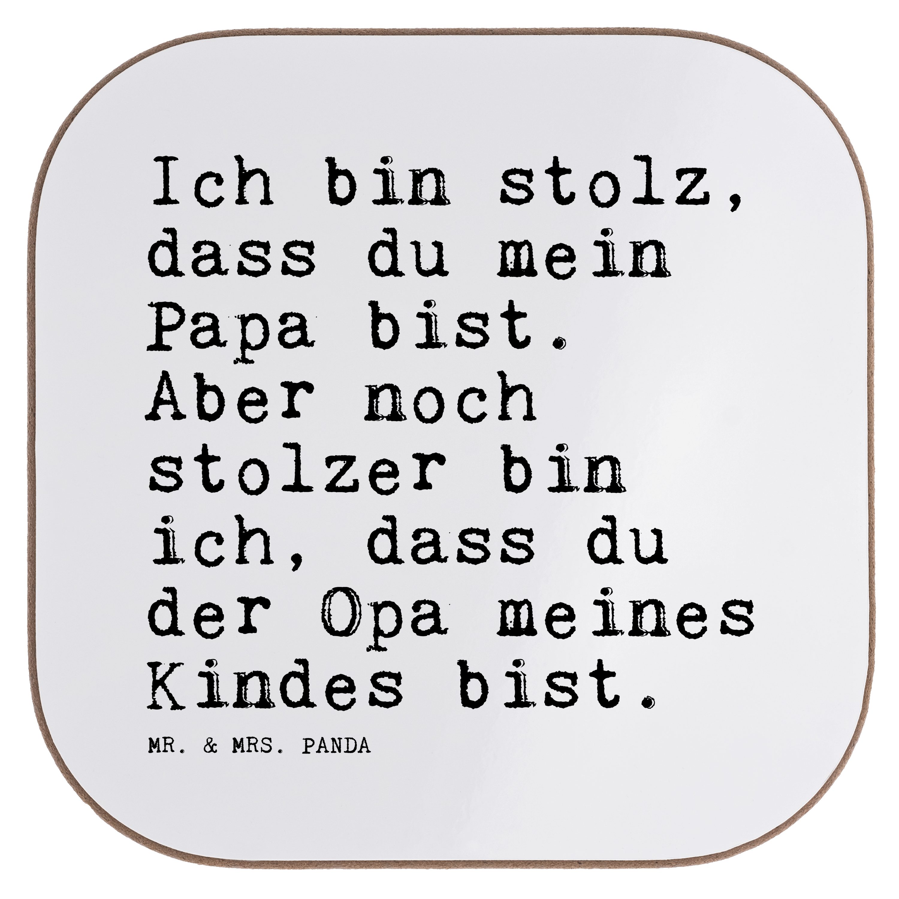 Mr. & Mrs. Panda Getränkeuntersetzer Ich bin stolz, dass... Weiß