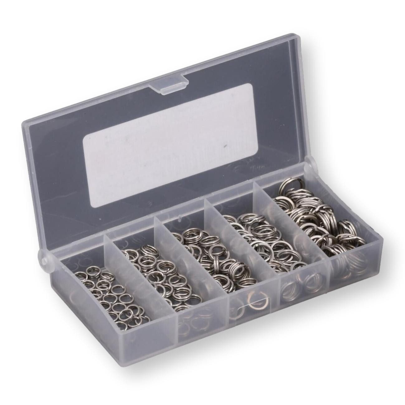 BernhStein Sprengring / Spaltringe/ Splitringe Box für Haushalt u. Angeln Edelstahl rostfrei, (200-St)