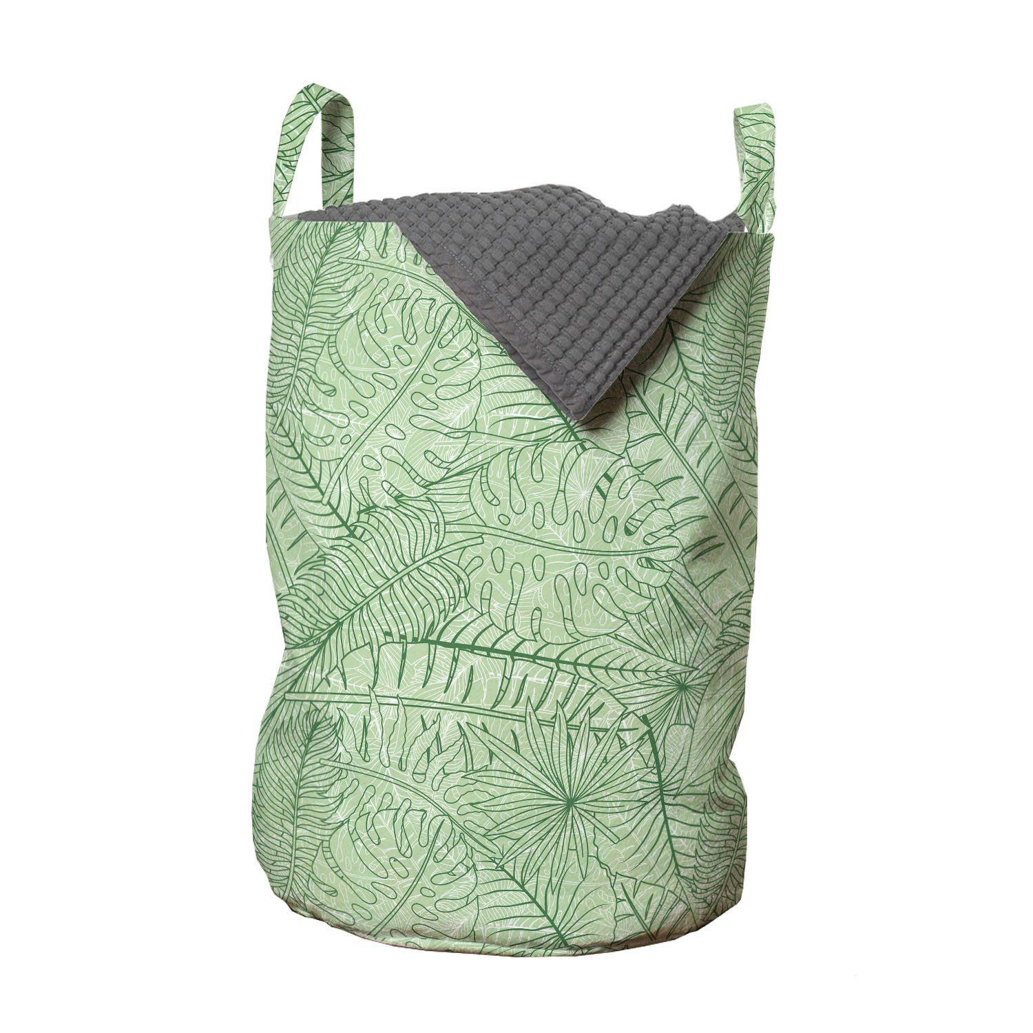 Abakuhaus Wäschesäckchen Wäschekorb mit Griffen Kordelzugverschluss für Waschsalons, Natur Überfüllte Blätter Konzept