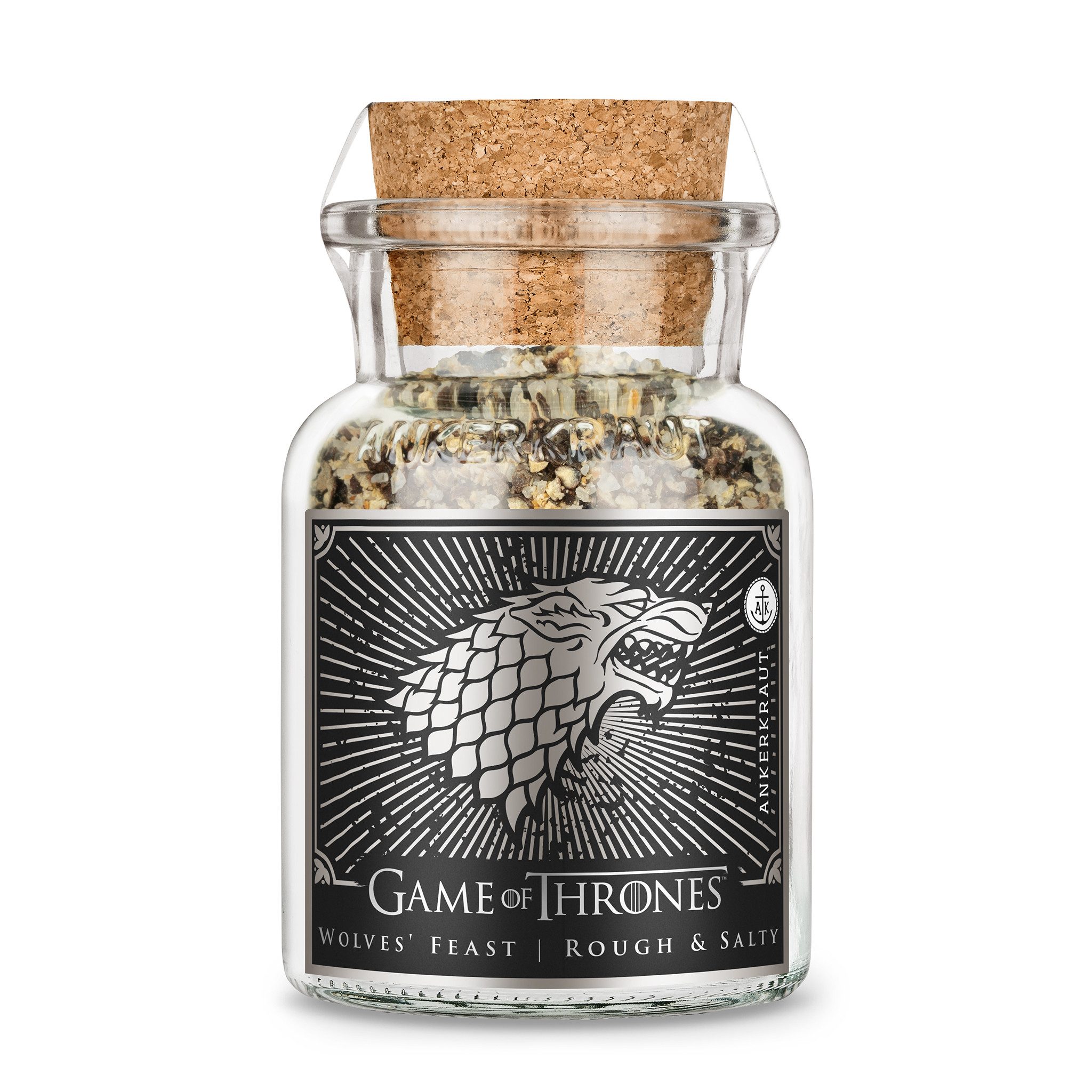 Ankerkraut Gewürz Wolves´ Feast (Game of Thrones), 125g im Korkenglas, Ankerkraut Grobes Gewürzsalz