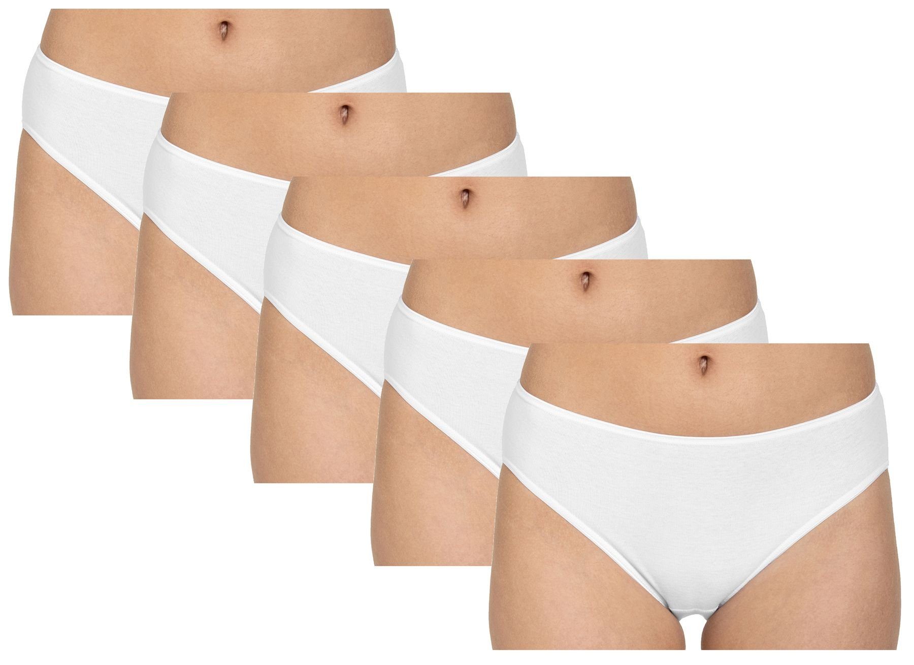 Bodywear Pack) pflegeleicht, Optimale 5er HAASIS Passform, 66501670-weiss 1919 (Packung, 5-St., formbeständig, Slips strapazierfähig Slip Damen