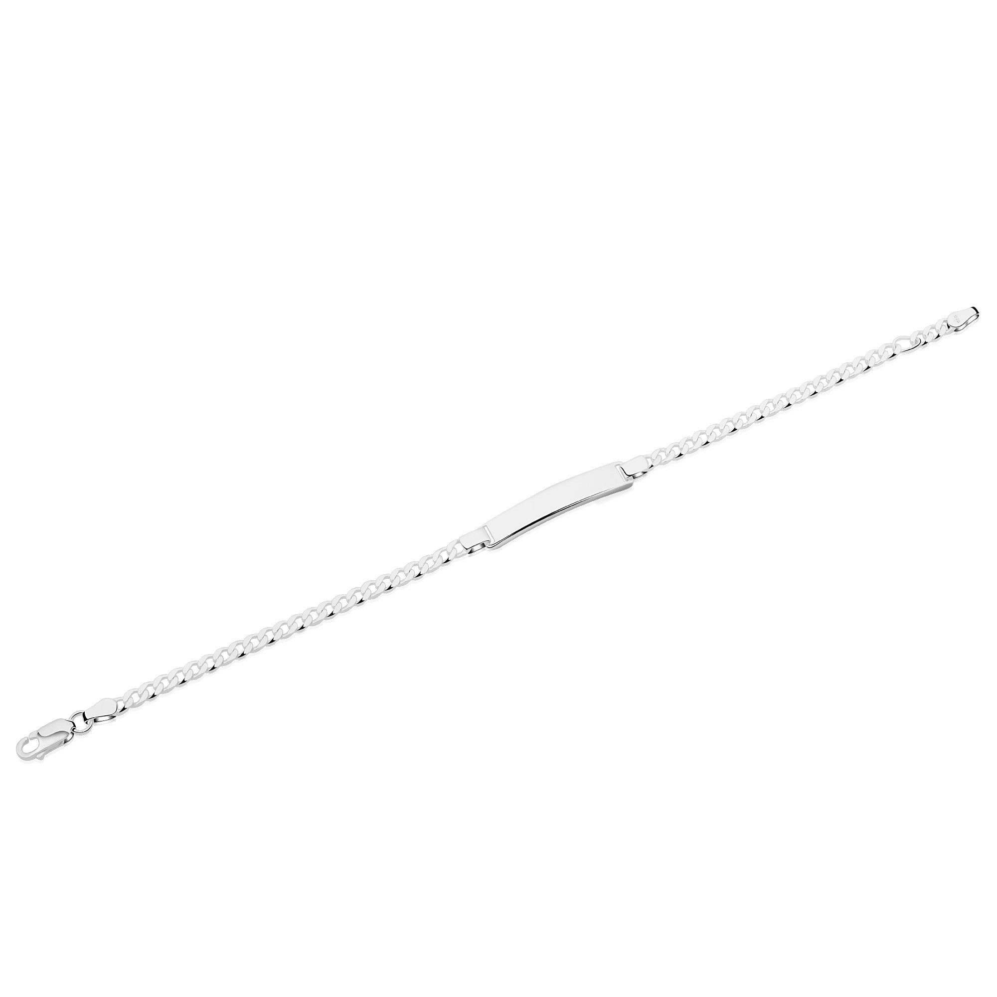Tony Fein Silberarmband Gravurarmband 7mm 925er Silber Massiv Verstellbar +1 cm Diamantiert, Made in Italy für Damen und Herren