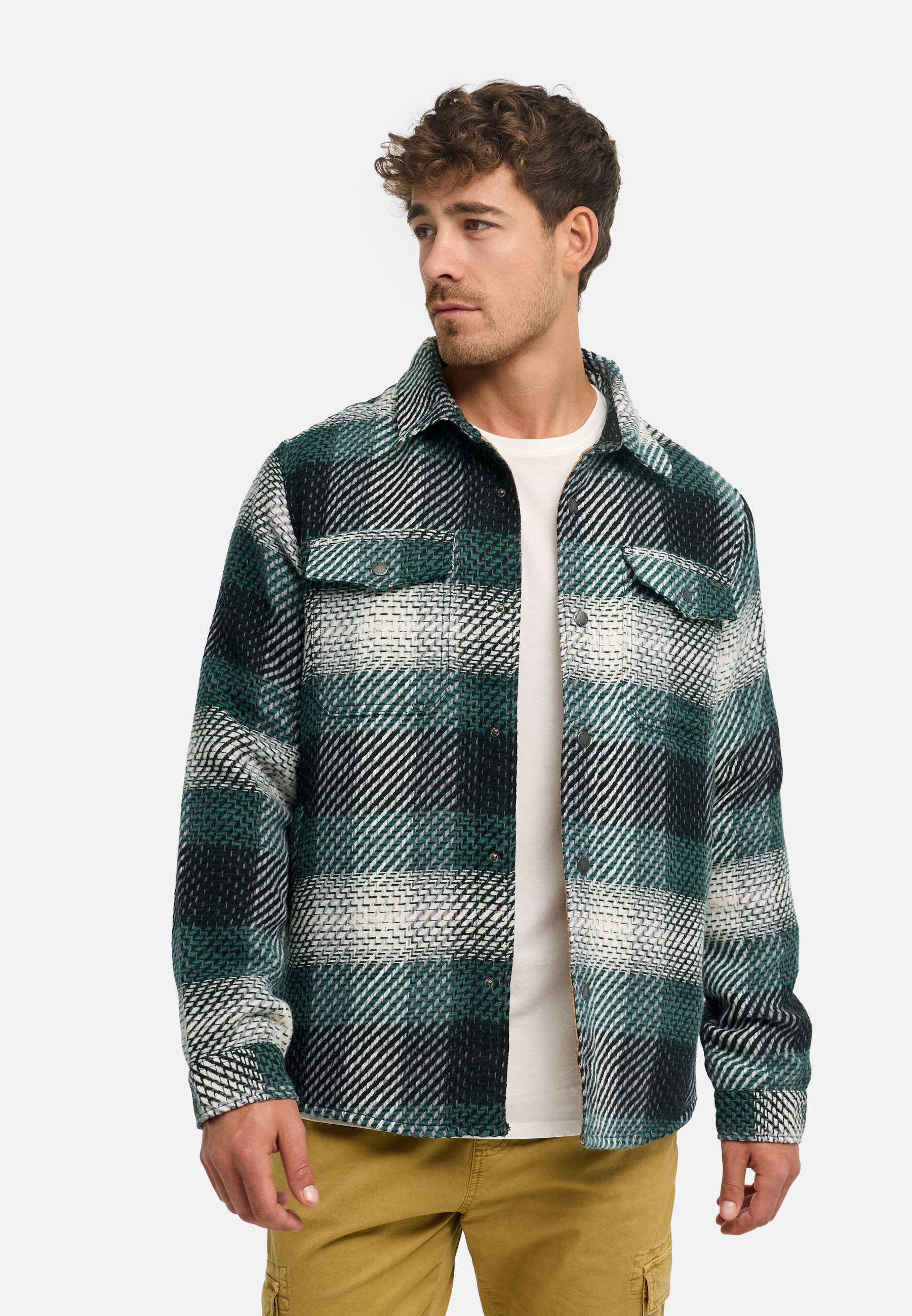 INDICODE Hemdjacke Herren Henderson Übergangsjacke Herrenjacke stilvolle Hemdjacke mit Knopfleiste