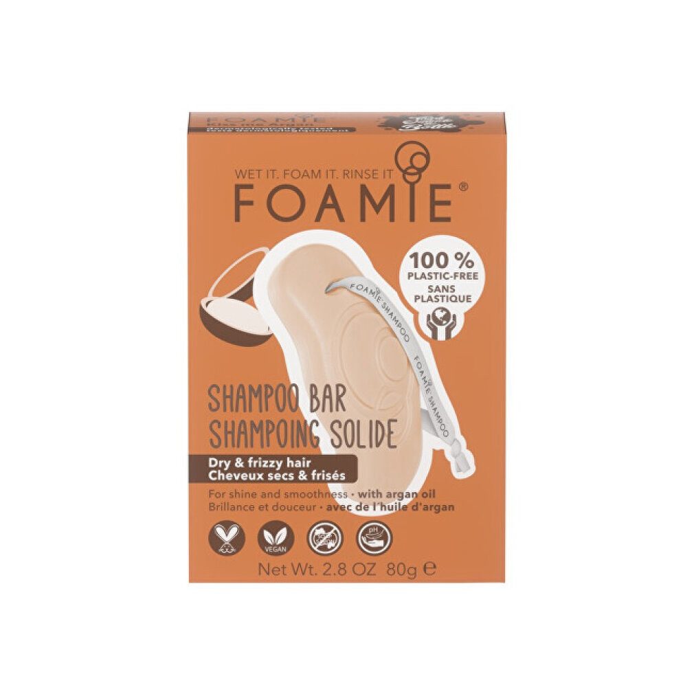 FOAMIE Trockenshampoo Kiss Me Argan Solid Shampoo for Dry and Curly Hair (Shampoo Bar) 80 g