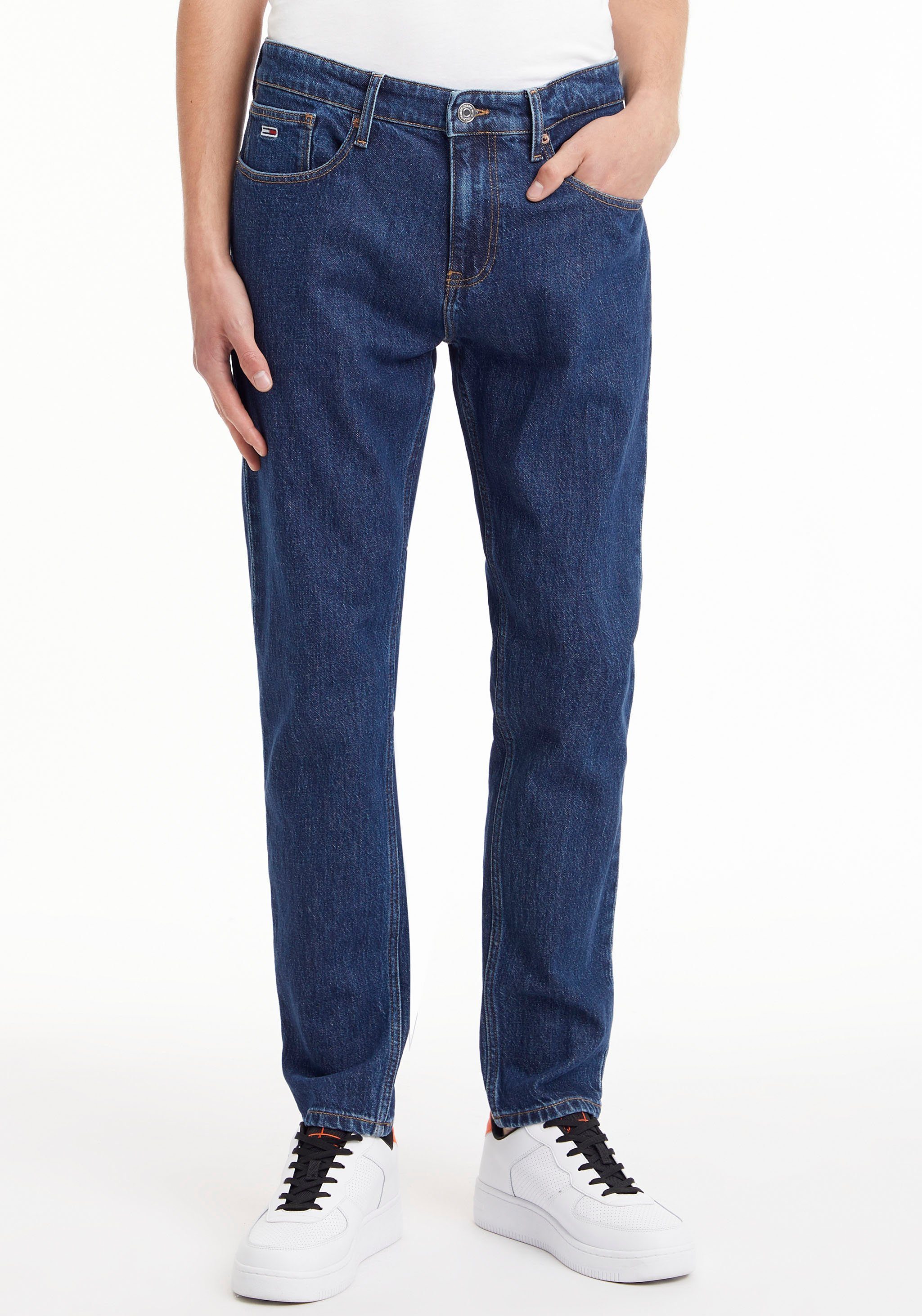 blue Slim-fit-Jeans Tommy Lederbadge SLIM mit Jeans denim TPRD AUSTIN