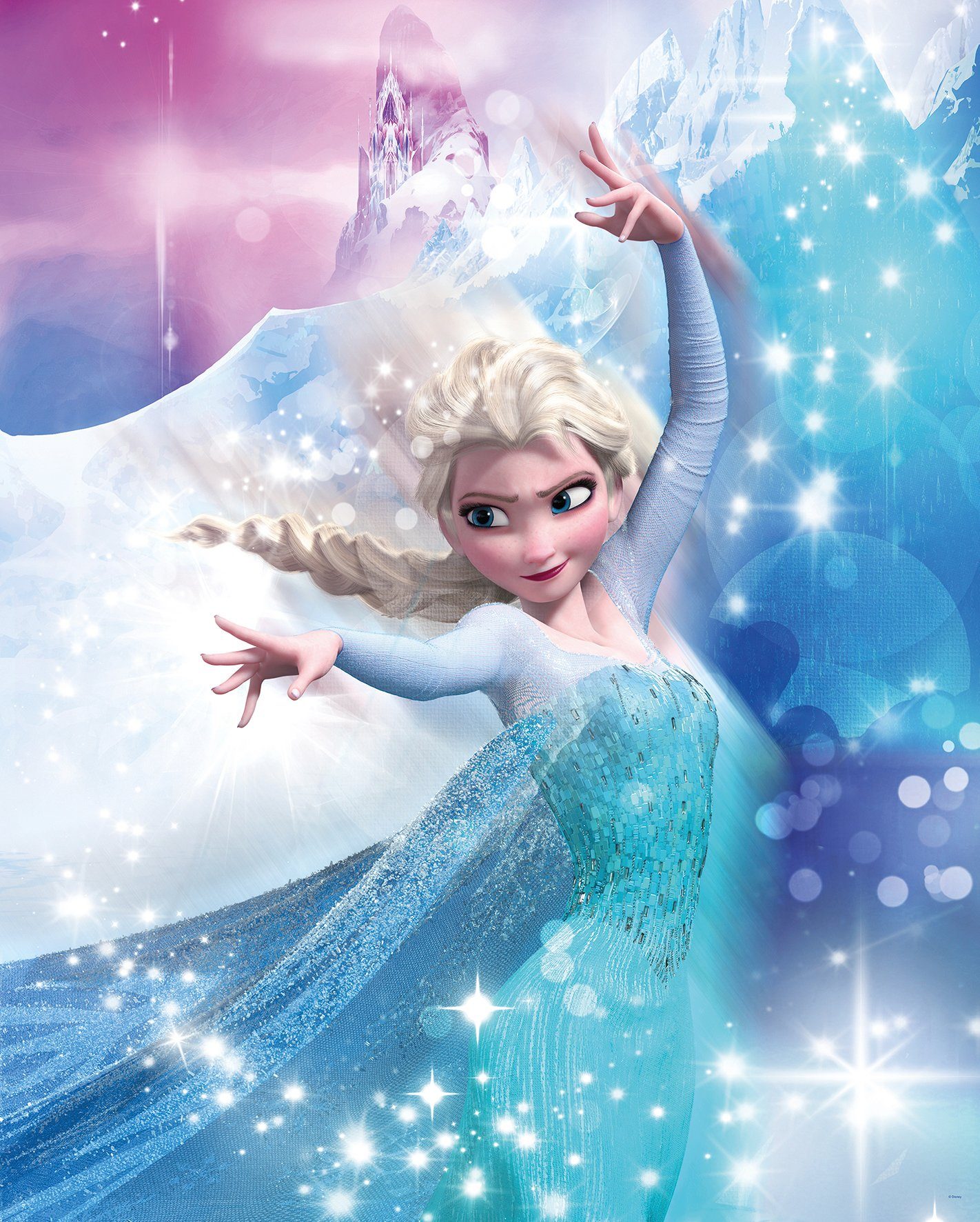 Komar Bild Frozen 2 Elsa Action, Disney (1 St), Wandbild zur Dekoration im Kinderzimmer - ohne Rahmen