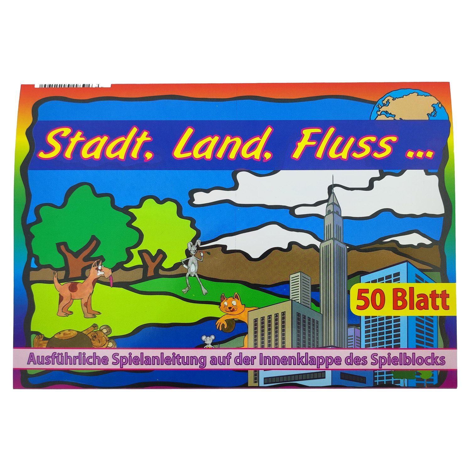 Global Partner Spiel, Gesellschaftsspiel Spielblock "Stadt, Land, Fluss" 50 Blatt, Mit ausführlicher Spielanleitung.