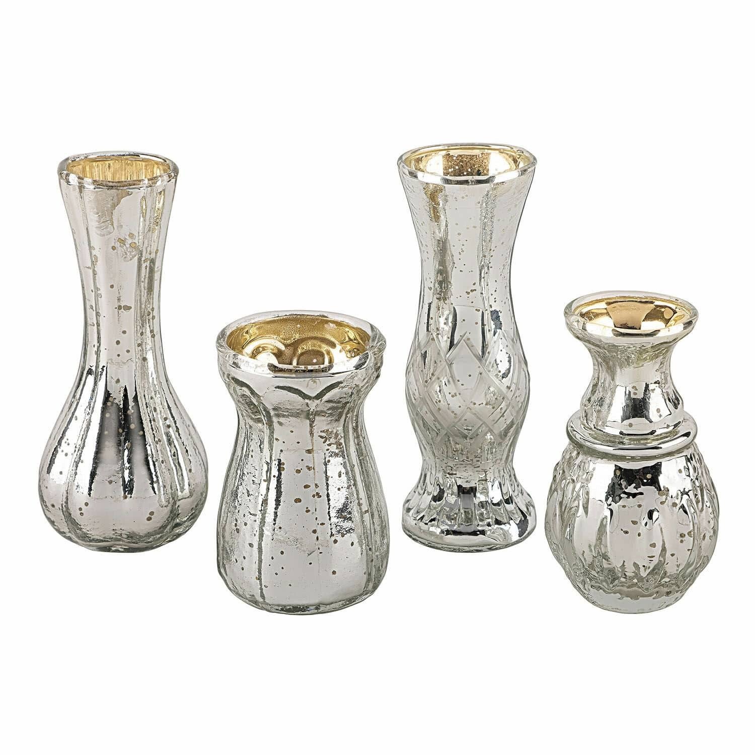 Mirabeau Tischvase Deko-Vase 4er Set Maelie antiksilber