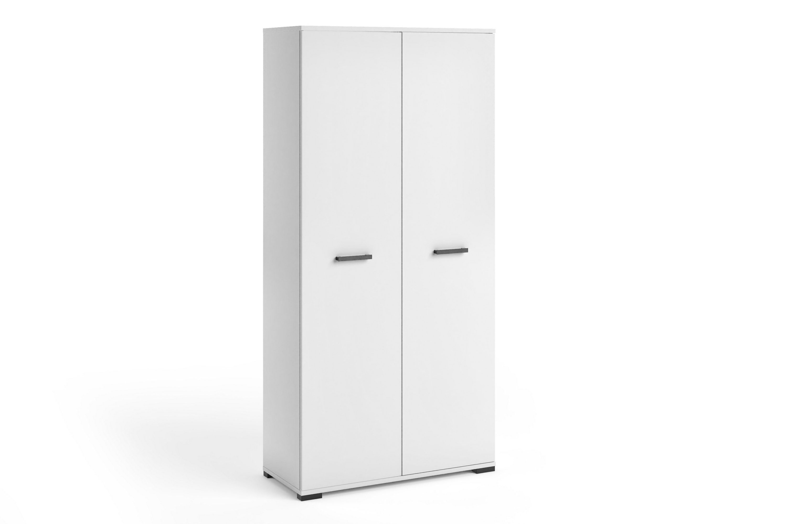 Masseno Drehtürenschrank ALBANO 90 cm Kleiderschrank 2 Türen Schlafzimmerschrank Weiß