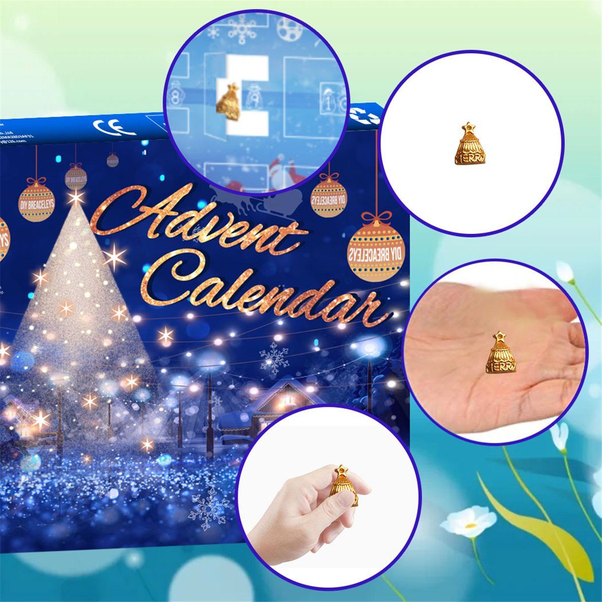 Sterne Die Weihnachts-Kinderarmband 24-Kalender-Countdown-Set (1-tlg) Adventskalender mit