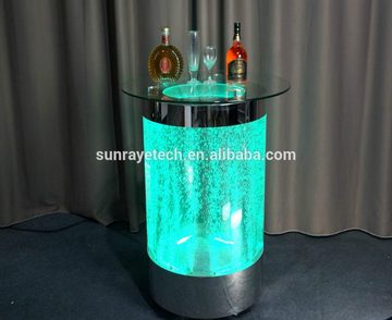 JVmoebel Bartisch, Led Bar Tisch Wasser Wand Bar Theke Regal Möbel Beleuchtete