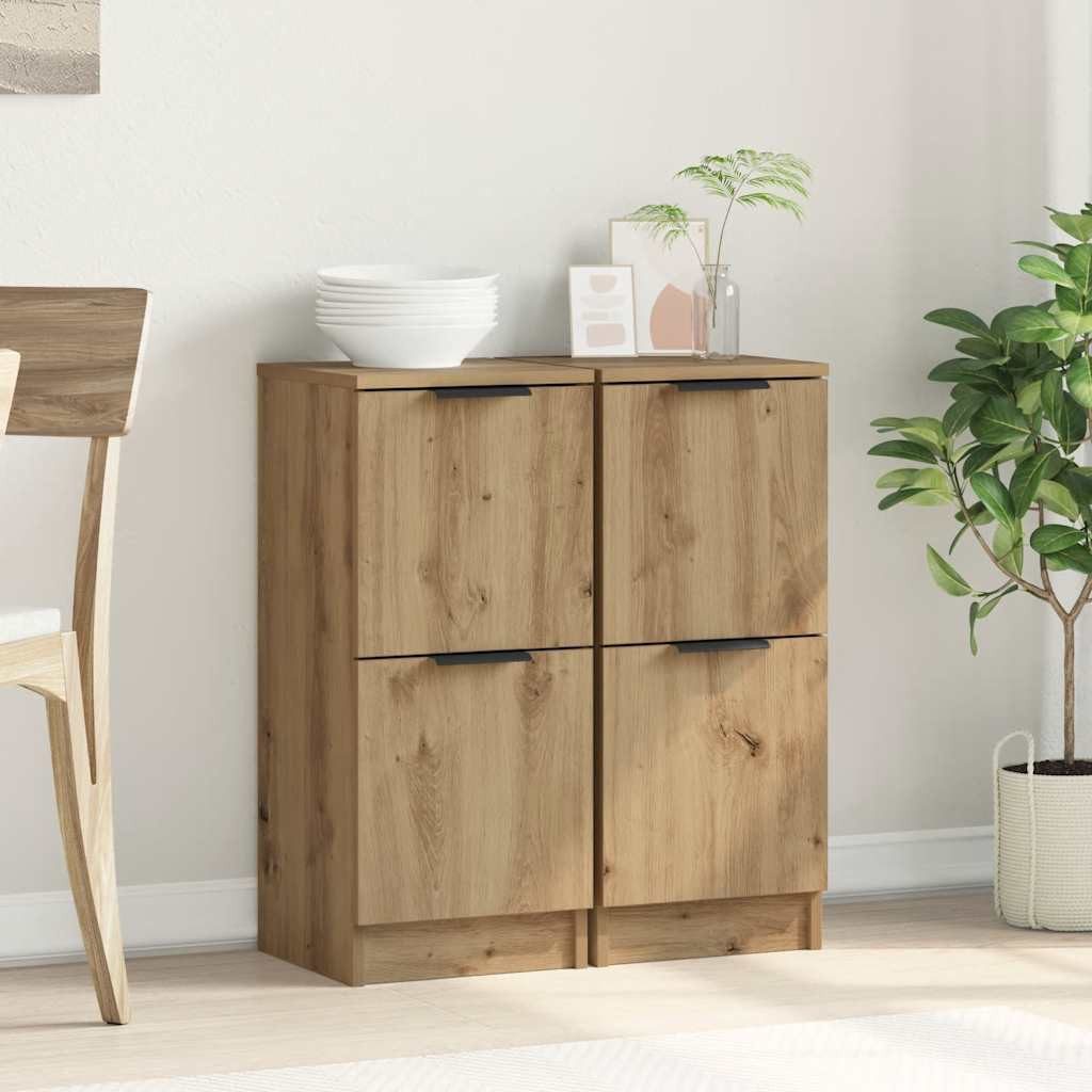 vidaXL Sideboard Sideboards 2 Stk. Artisan-Eiche 30x30x70 cm Holzwerkstoff günstig online kaufen