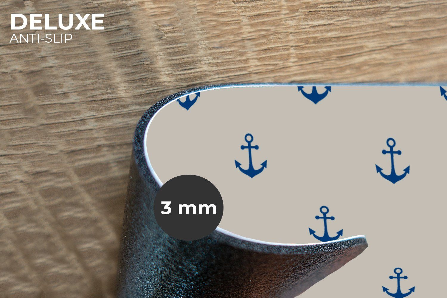 MuchoWow Platzset Matrose - Anker - Strand - Muster, (6-St), Platzsets, Tischset, Abwaschbar, Tischsets, Platzdeckchen