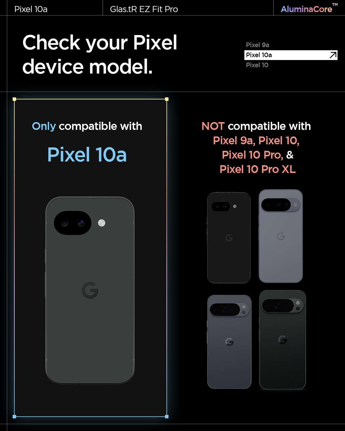 Spigen Displayschutzglas 2x Panzerglas für Google Pixel 10a Displayschutz Schutglas für Google Pixel 10a, Displayschutz-Set, 2 Stück, 10H+ AluminaCore Hartglas, – Bild 2 von 5