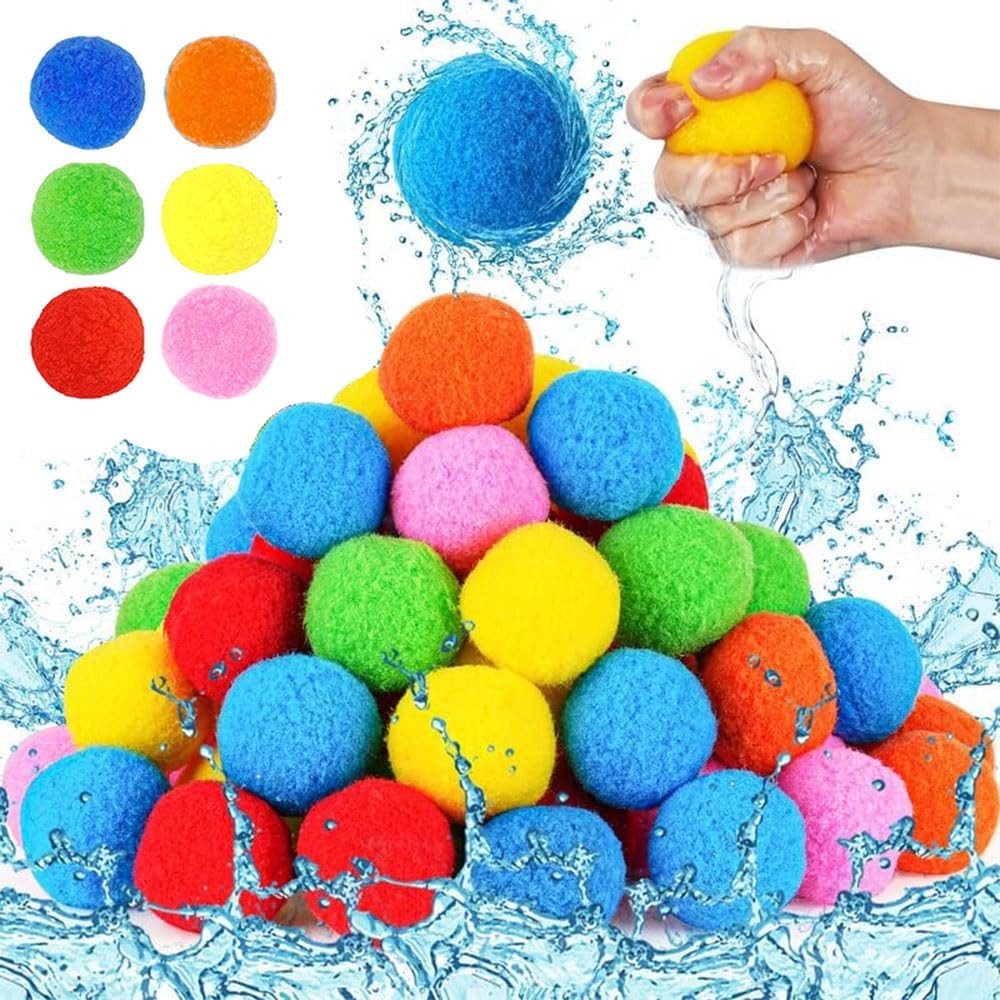 CLTYQ Wasserball Wiederverwendbare Wasserbomben Bälle aus Plüsch für Sommerparty, für Sommer im Freien Strandparty, Wasserspielzeug Kinder 50 Stück