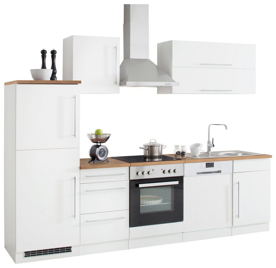 HELD MÖBEL Küchenzeile Samos, ohne E-Geräte, Breite 280 cm, Hochwertige  MDF-Fronten, außer bei Farbe weiß