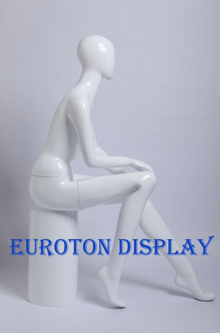 Eurotondisplay Schneiderpuppe Schaufensterpuppe sitzend weiß Egghead oder glänzend Mann Frau schwarz