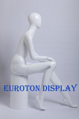 Eurotondisplay Schneiderpuppe Schaufensterpuppe sitzend weiß oder schwarz glänzend Mann Frau Egghead