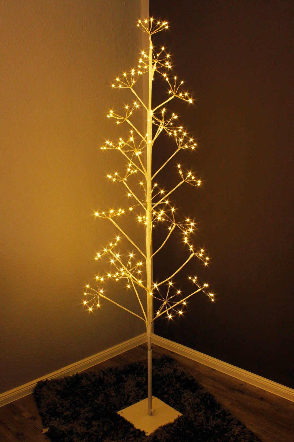 Arnusa LED Baum Leuchtbaum mit für An- Blütenfeuerwerk Stehlampe 180cm Außen warmweiß, und LED, Dekoleuchte Aus, 192 Innen LED