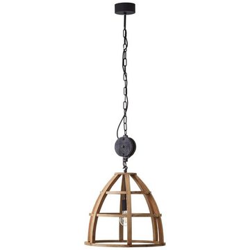 Brilliant Pendelleuchte Matrix Nature, Lampe Matrix Nature Pendelleuchte 47cm antik holz/schwarz korund 1x