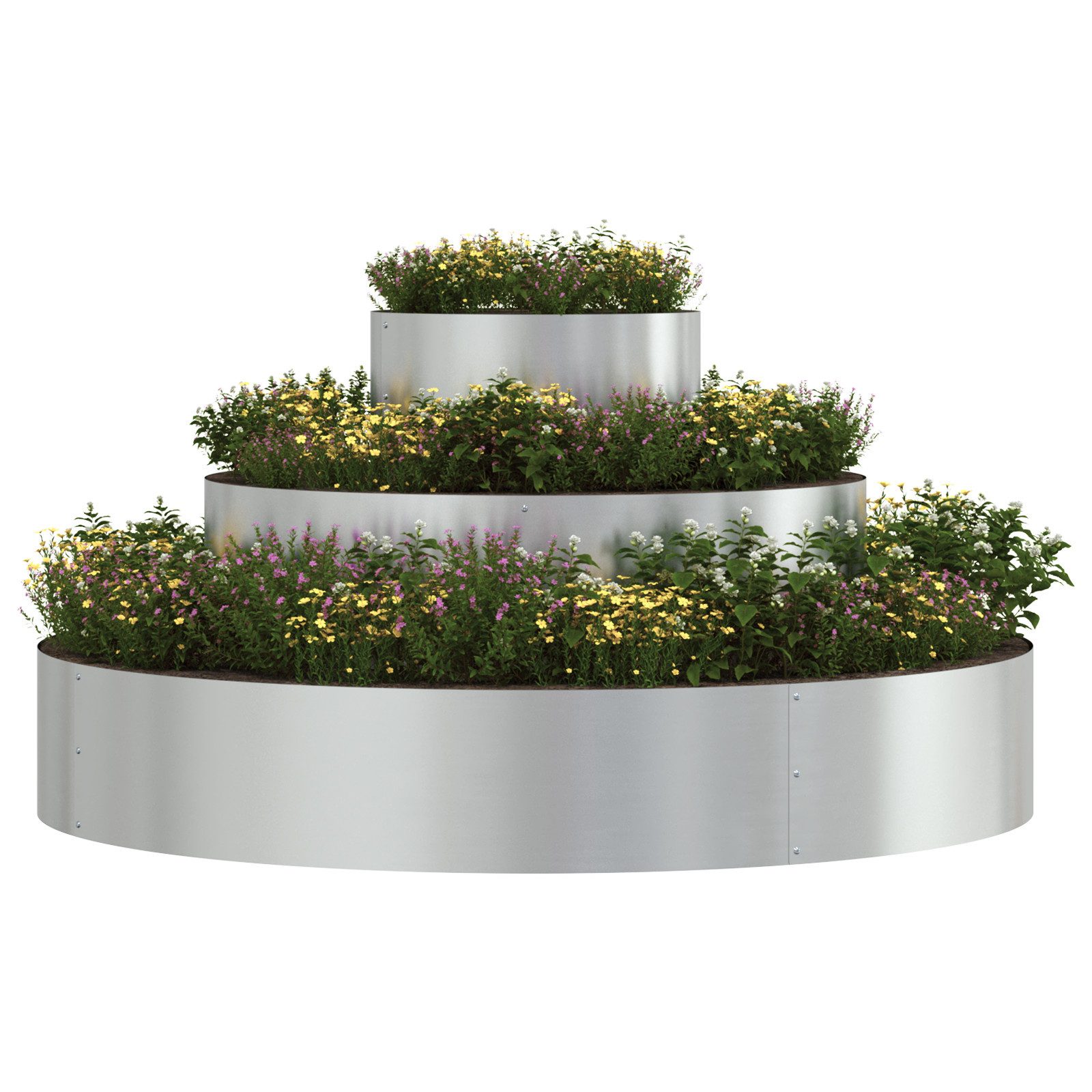 vidaXL Blumentopf Metallpflanzkübel Verzinkter Stahl Ø günstig online kaufen