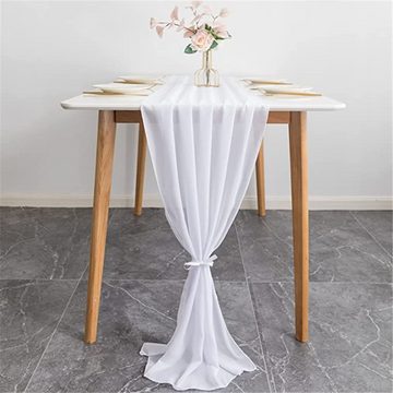 HAMÖWO Tischläufer Tischläufer Modern Chiffon Tischdeko Hochzeit Tischdekoration 70*300cm