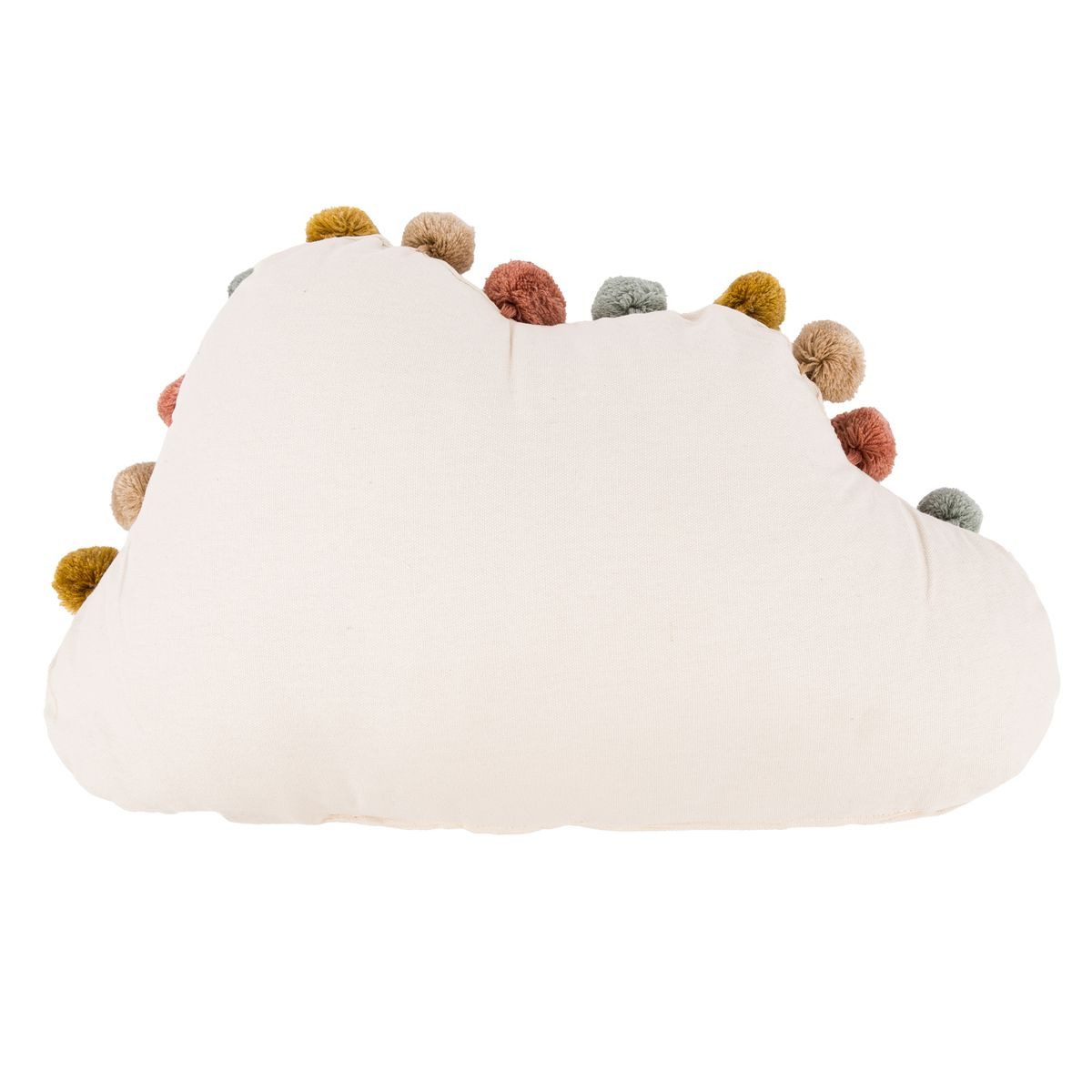 SCHÖNER LEBEN. Dekokissen Kinderkissen Wolke mit Bommeln beige bunt 30x50cm