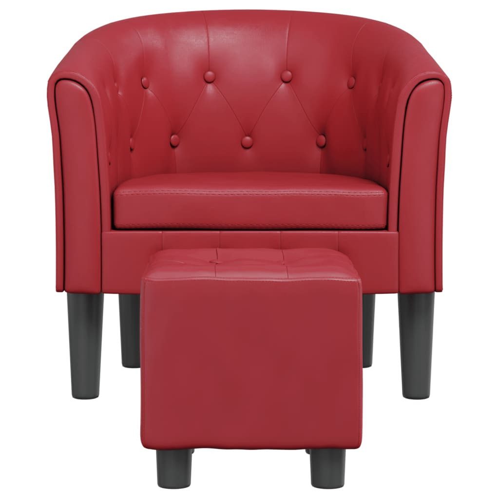 vidaXL Sessel Clubsessel mit Fußhocker Weinrot günstig online kaufen