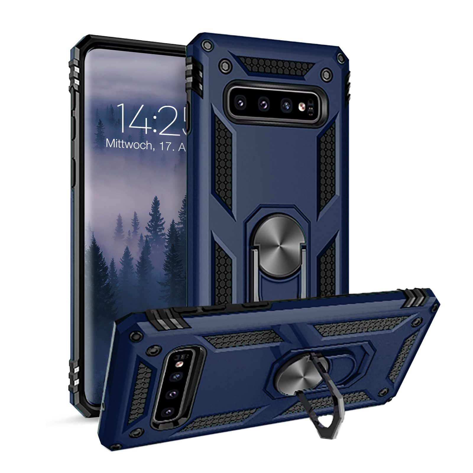 Tec-Expert Handyhülle Outdoor Cover Hülle für Samsung Galaxy S10+ 6.4 Zoll, 6.4, Premium Hülle aus verstärktem Polycarbonat