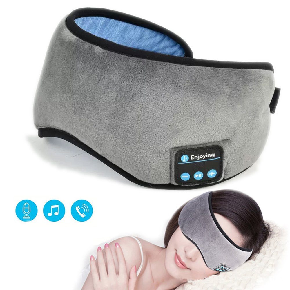 Bluetooth Schlafmaske Achort Schlafkopfhörer Bluetooth Musik Augenmaske für kühle/warme Therapie Hands-Free Schlafkopfhörer Nachtmaske integrierter Lautsprecher Mikrofon