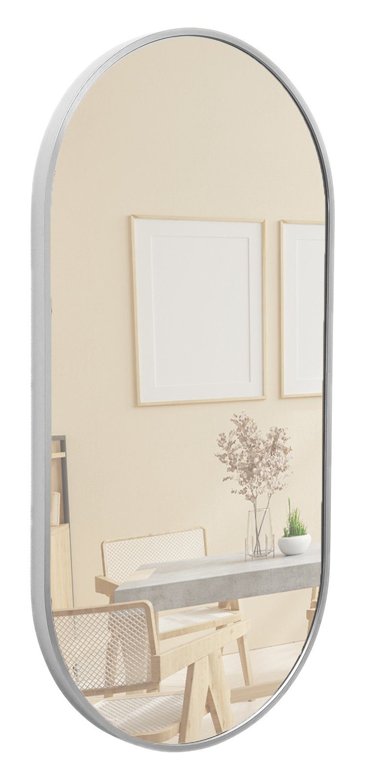 riess-ambiente Wandspiegel PORTRAIT 37cm silber (1-St), Spiegel · rund ·  mit Rahmen & Aufhängung · Wohnzimmer · Deko