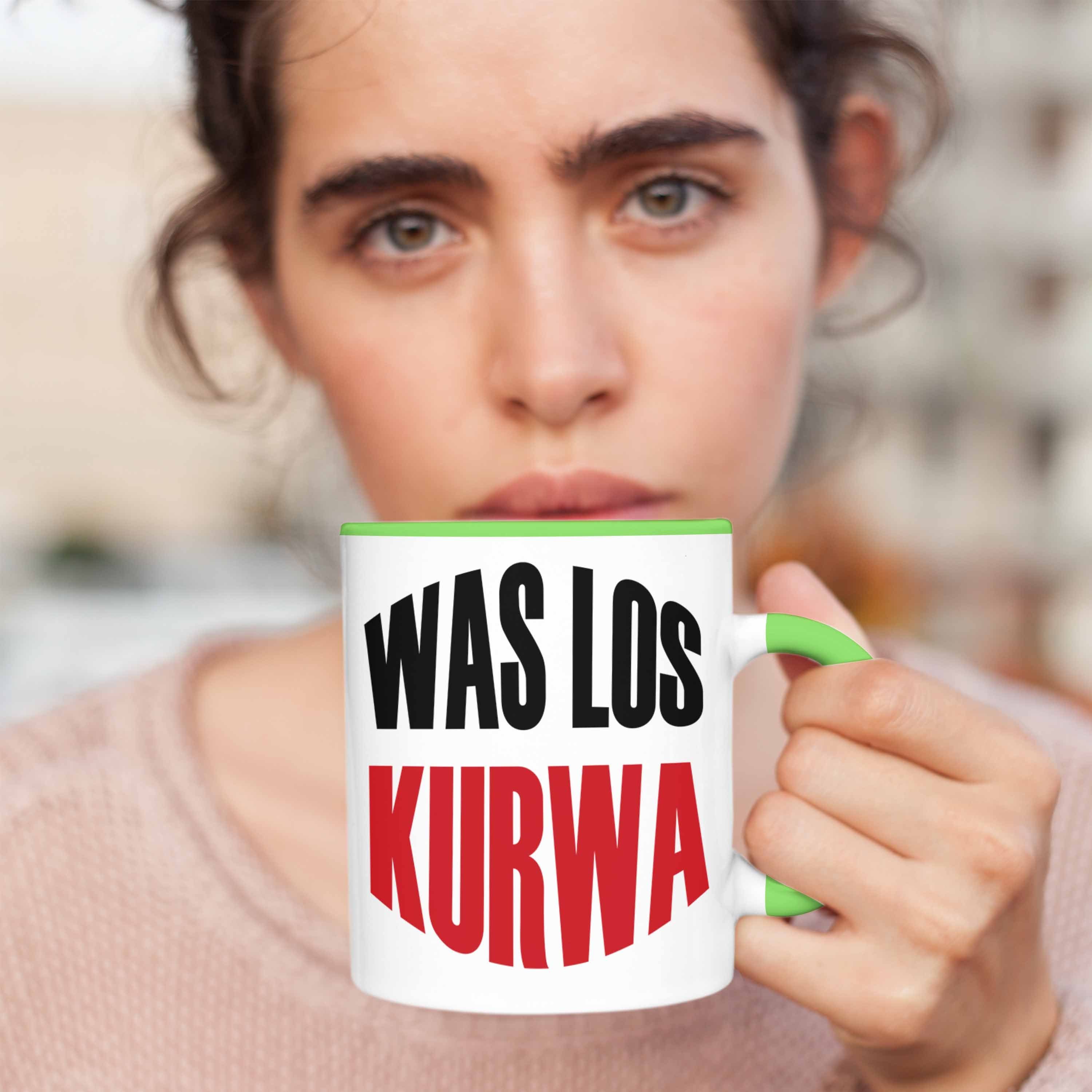 Trendation Tasse Lustige Tasse Spruch "Was Grün Polen Kurwa" Los Polnisches Geschenk