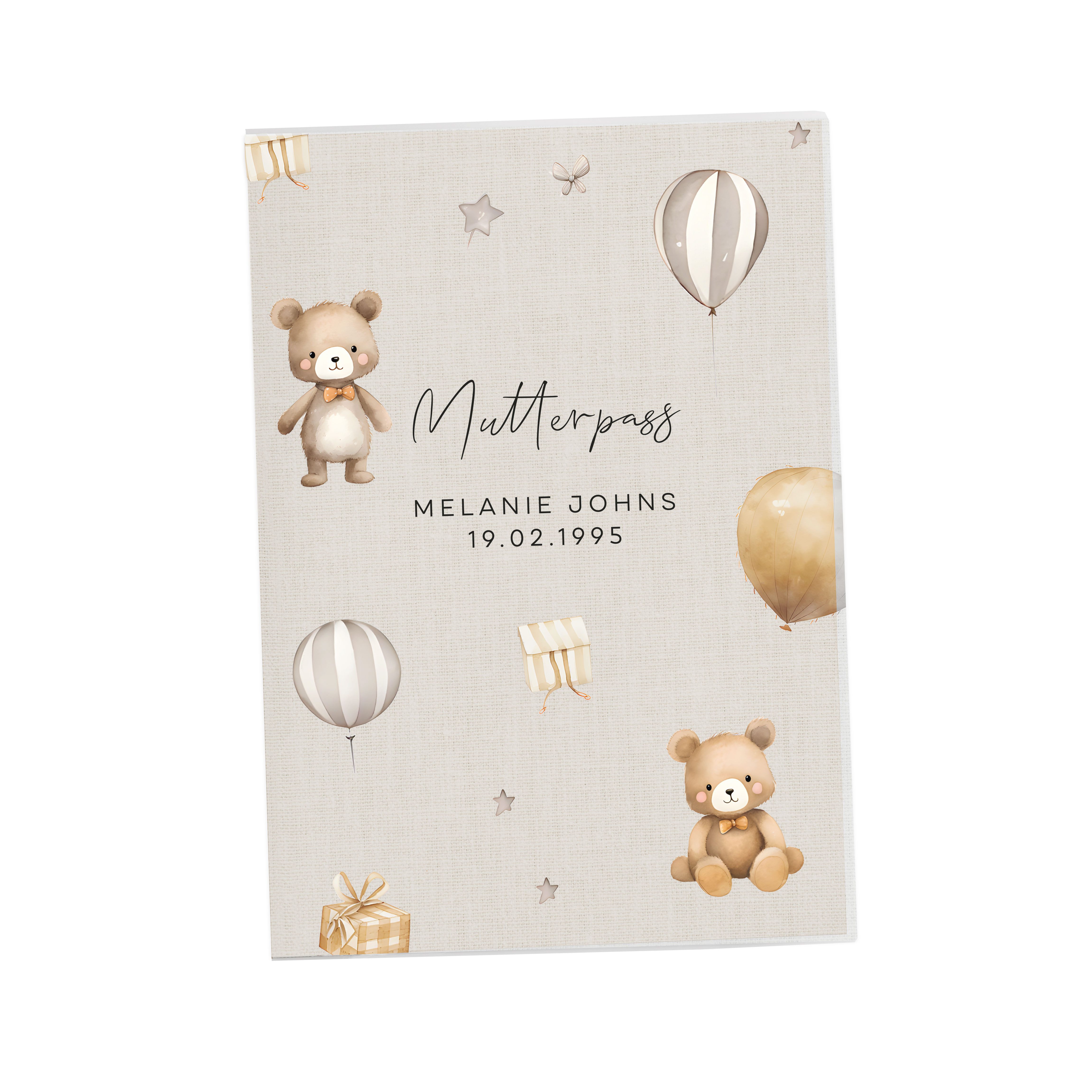 NORDEULE Mutterpass-Hülle Molly, Schutzhülle mit Design-Einsatz und Zusatzfach, ideal als Geschenkidee zur Schwangerschaft für werdende Mütter