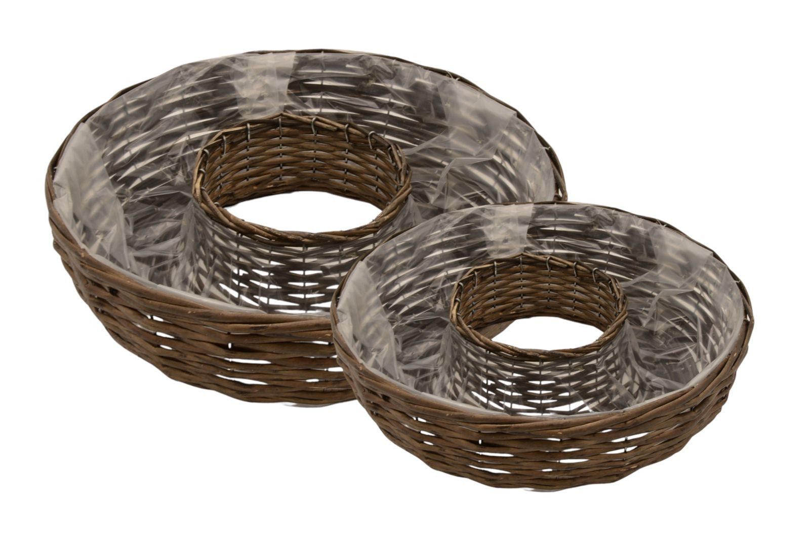 New Home Pflanzkübel Pflanzringe zum Bepflanzen 2er-Set Weidenkranz Pflanzkorb Blumentopf