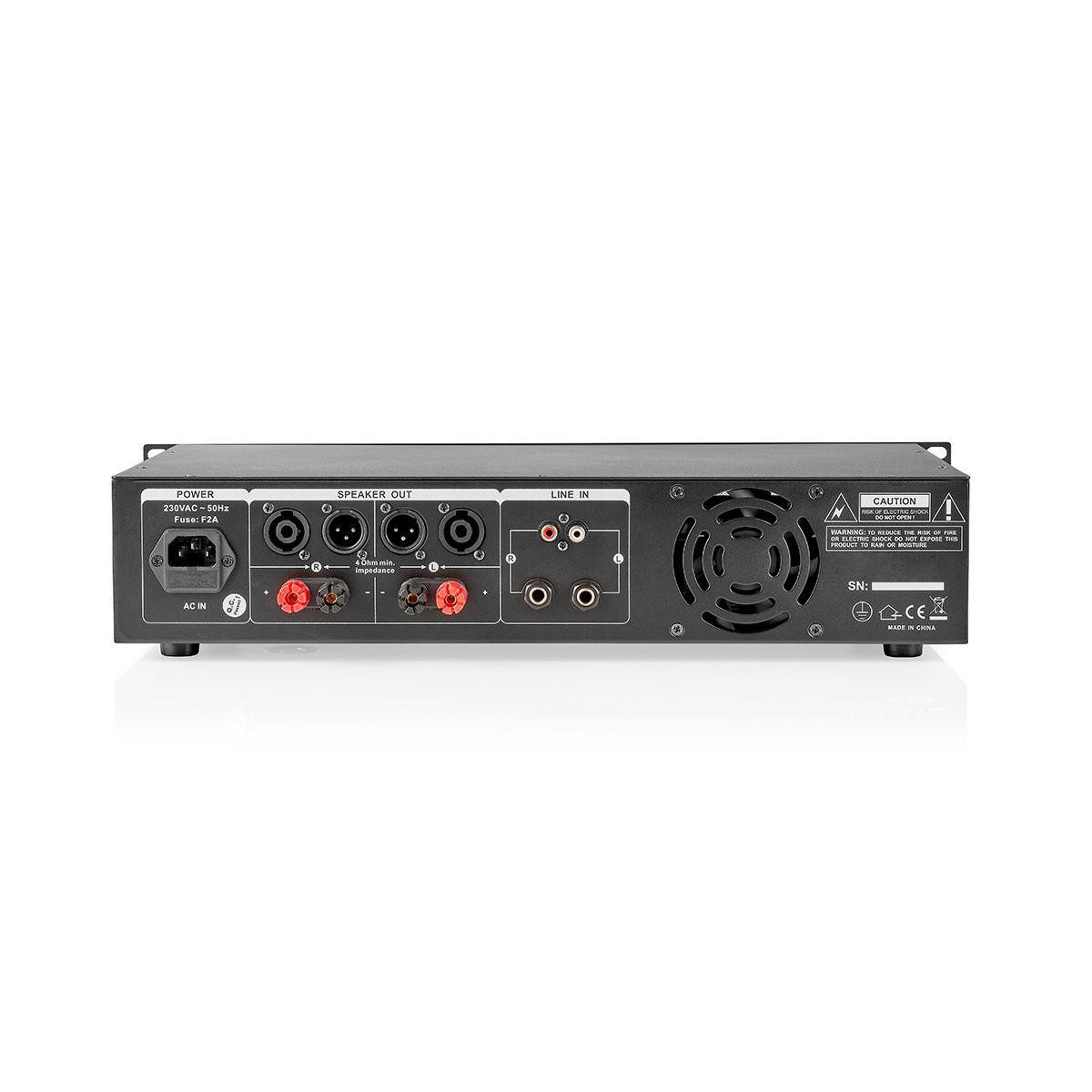 Nedis AAMP16120BK Verstärker (XLR-Anschlüsse, Laborbuchsen, einfache Rackmontage für den Einsatz)