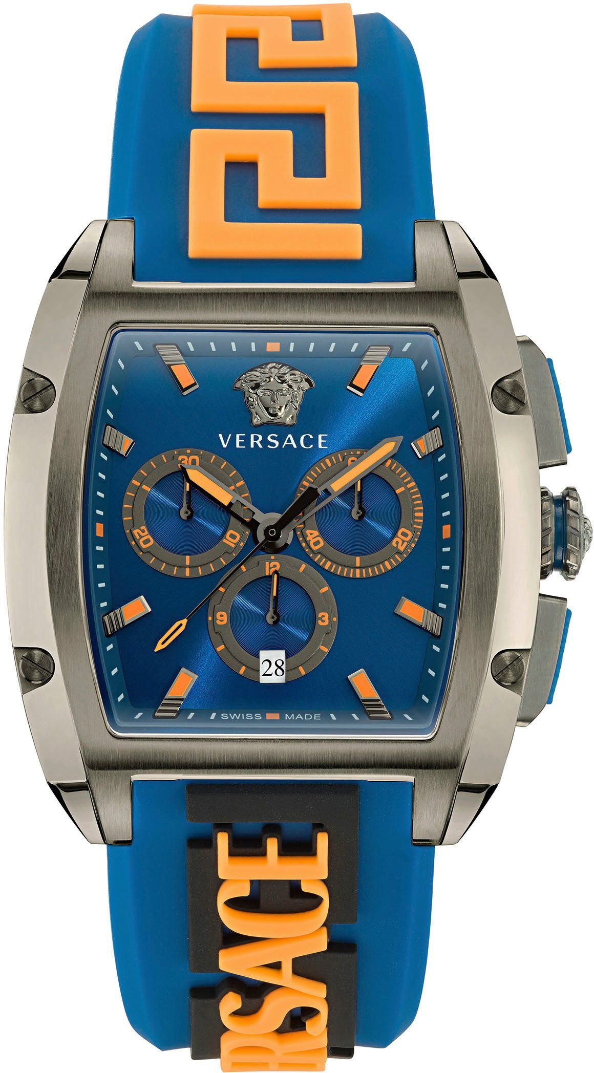 Versace Chronograph DOMINUS, VE6H00323, Edelstahlgehäuse, anthrazitfarben  IP-beschichtet, ca. 49/42 mm