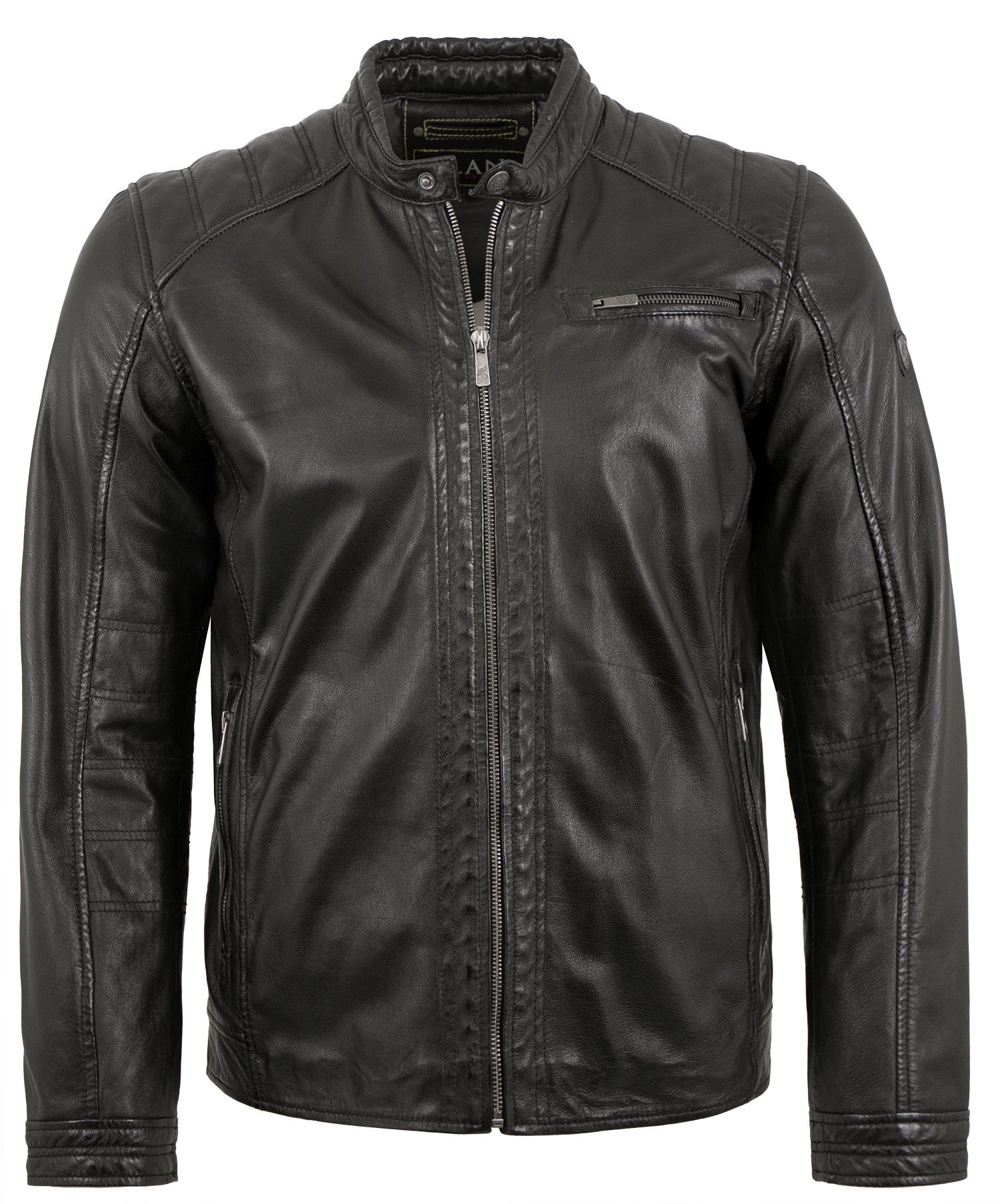 Jilani Lederjacke Riga-6 Echtleder Herren Lederjacke Lammnappa schwarz